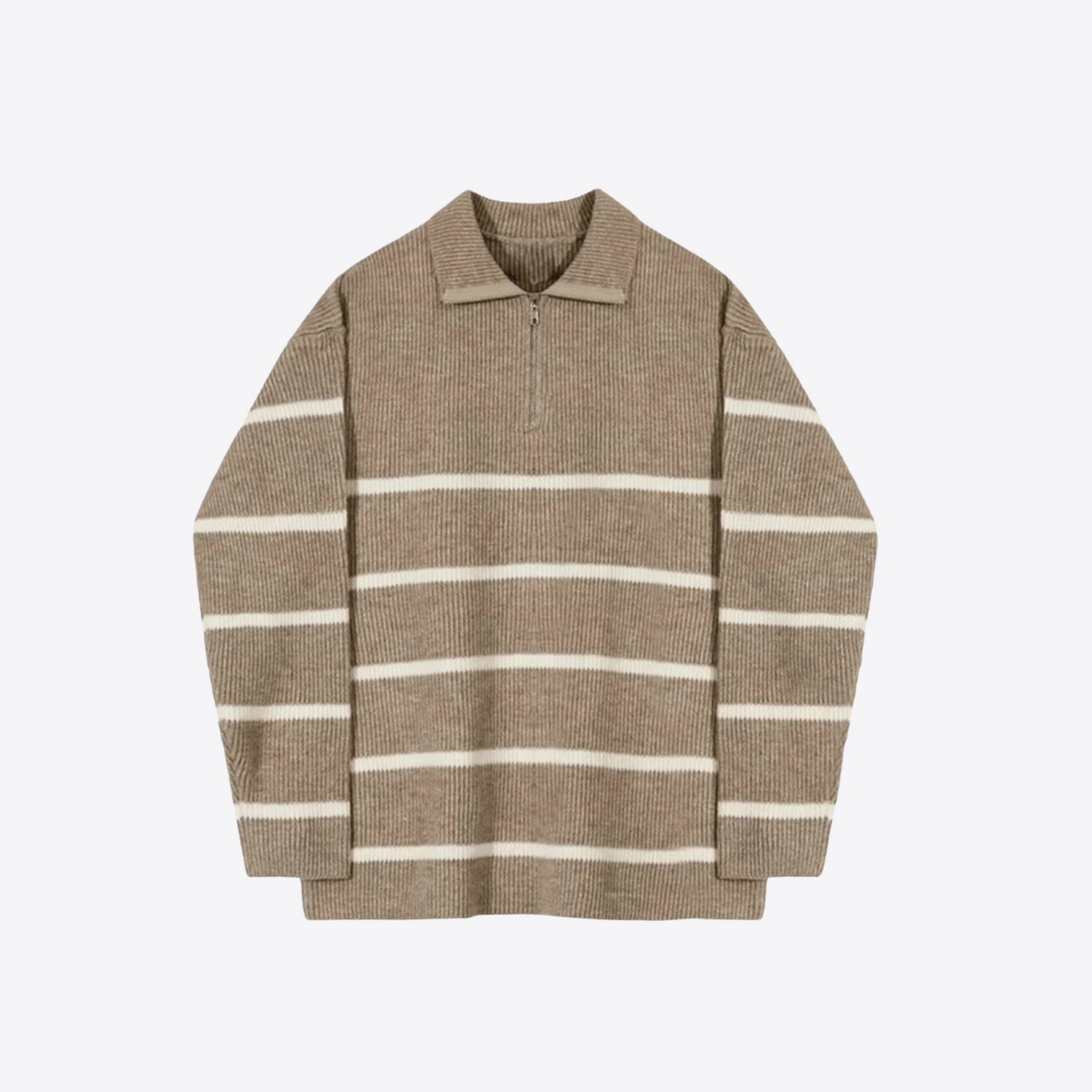 PULL RAYÉ DEMI-ZIP