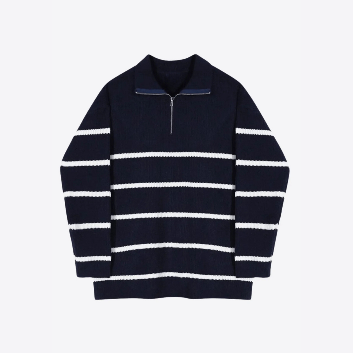 PULL RAYÉ DEMI-ZIP