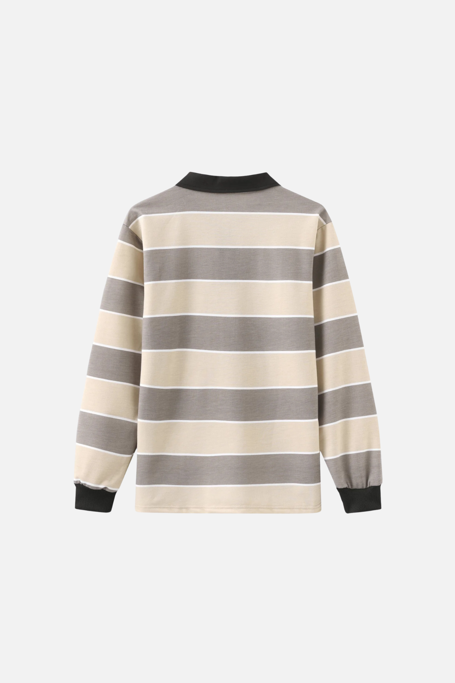 Striped polo shirt with long sleeves
